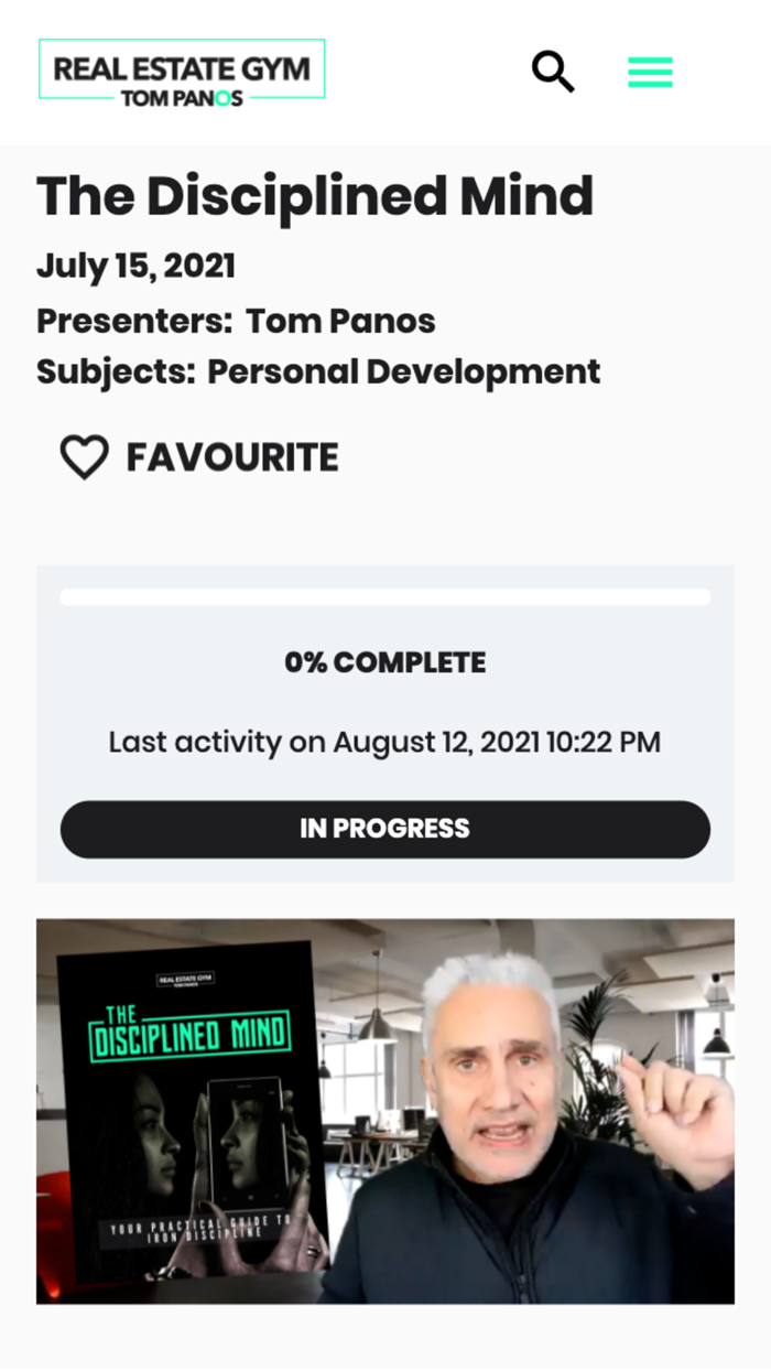 Real Estate Gym - Tom Panos