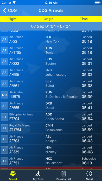 Paris Airport CDG Info + Radar Screenshot