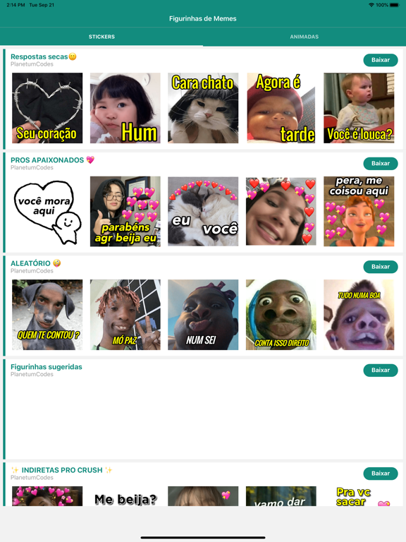 Screenshot #4 pour Figurinhas de Memes - Stickers