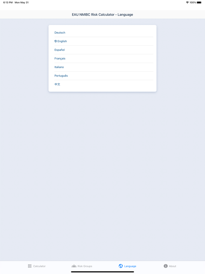 EAU NMIBC Risk Calculator