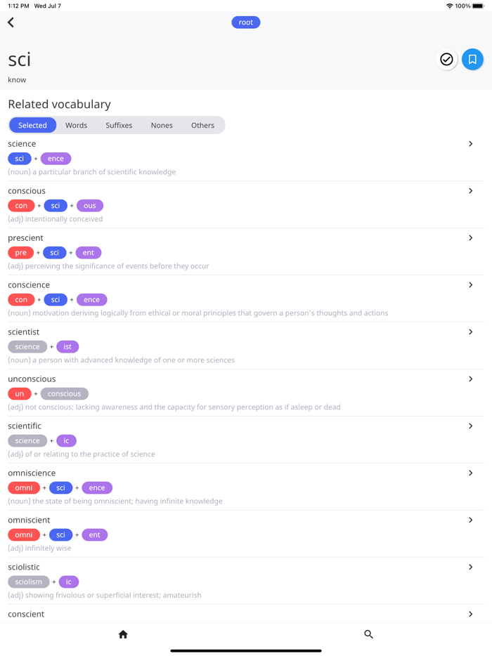 PRS - Prefix/Root/Suffix