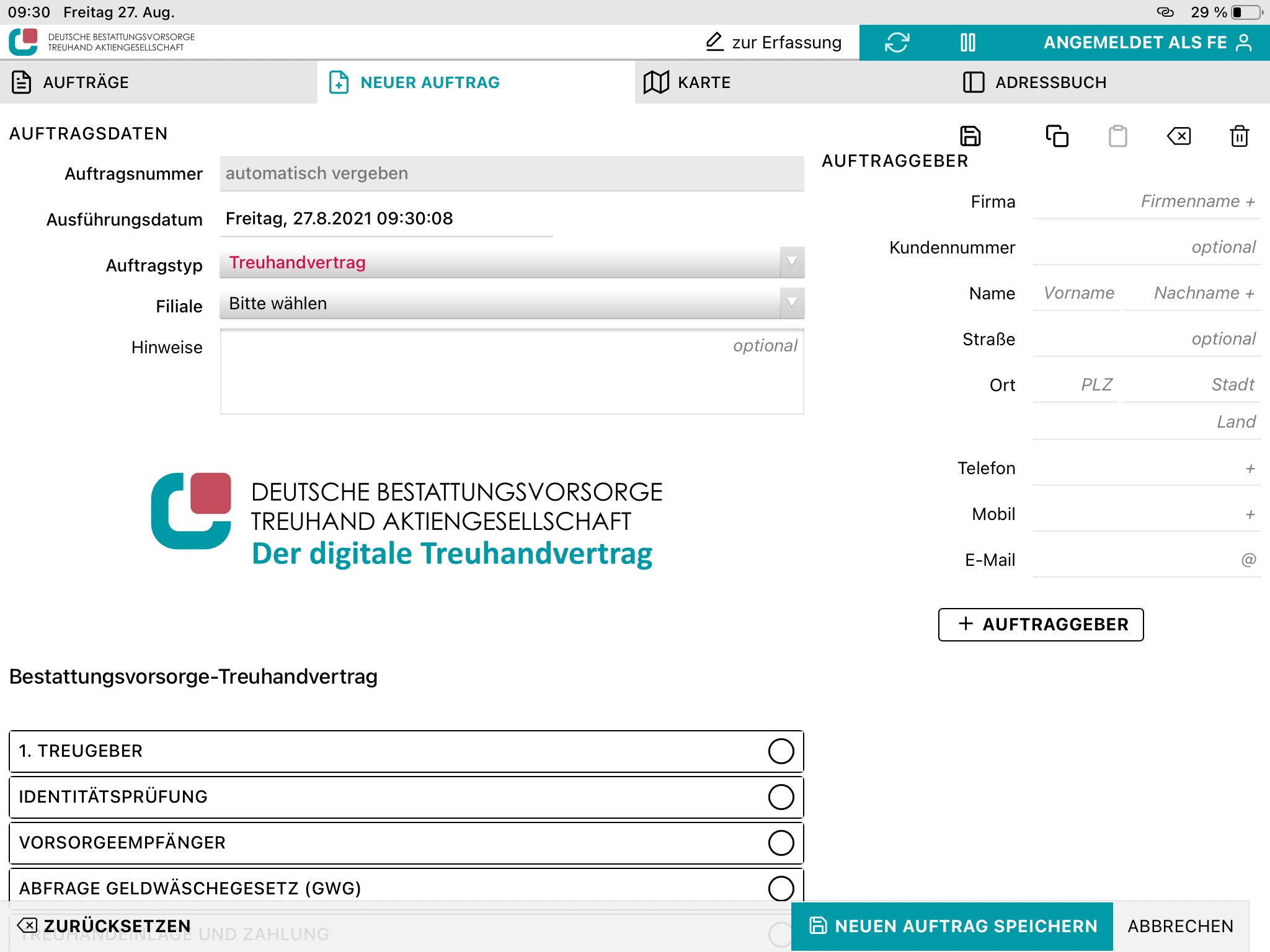 Digitaler Treuhandvertrag screenshot 3