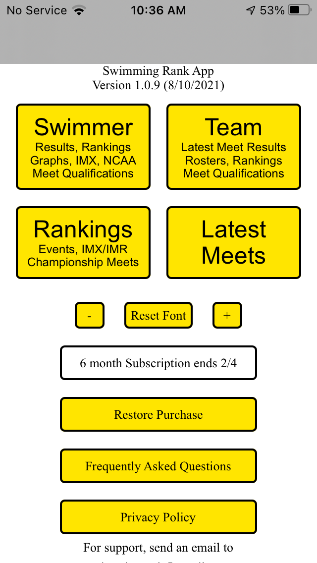 Swimming Rank