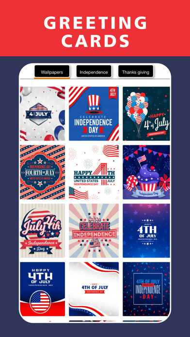 4th of July Greeting Cards Screenshot