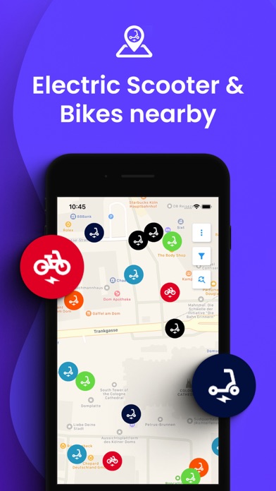 E-Scooter & Bike Map Screenshot