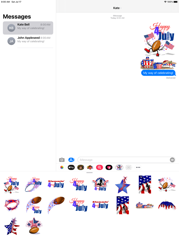 Screenshot #5 pour Football 4th of July Stickers