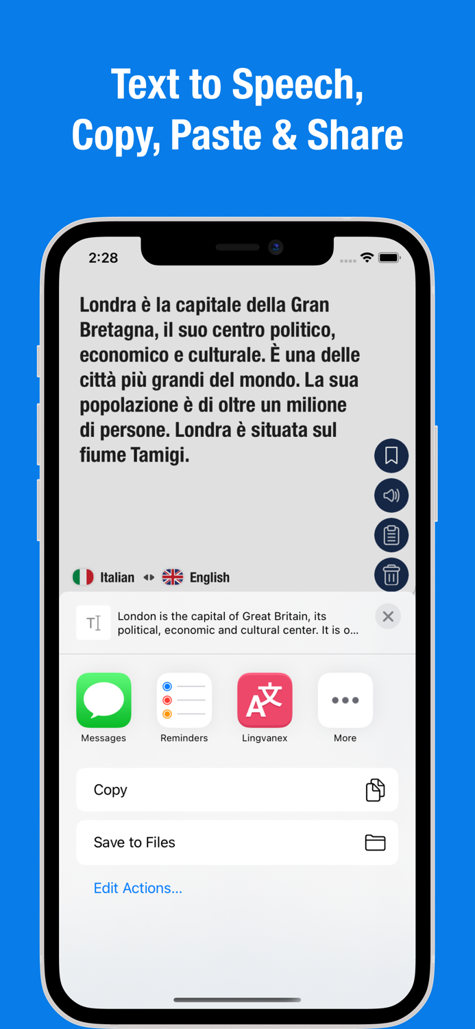 English to Italian Translator.