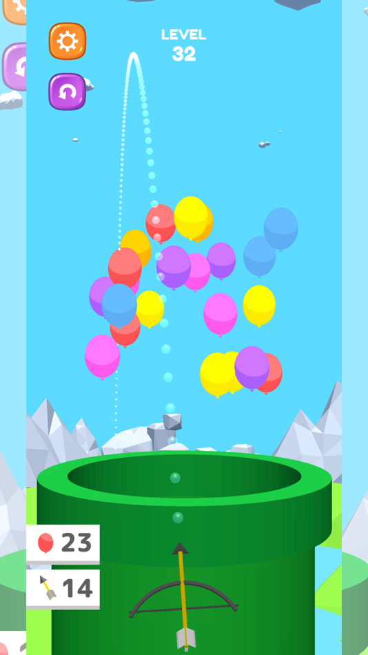 #2. Balloon Shoot 3D Bow & Arrow (iOS) 由: Hideyuki Kawano