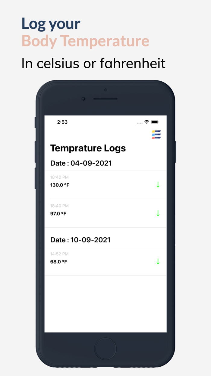 Body temperature log recorder