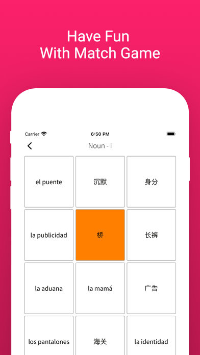 Practice Chinese Spanish Words Screenshot