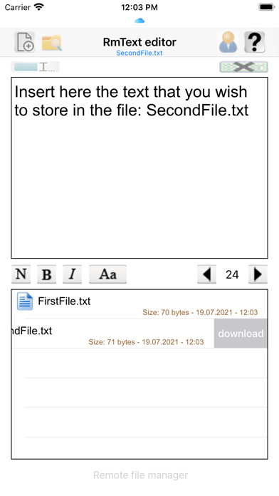 Remote Text Editor Screenshot
