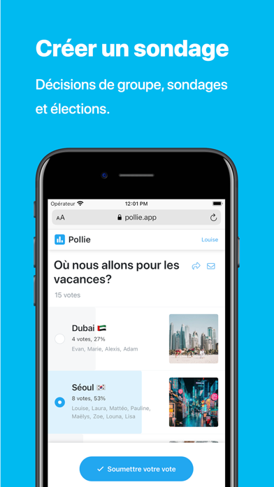 Screenshot #1 pour Pollie: Créer des sondages