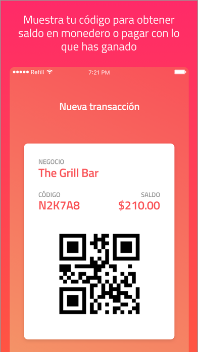 Refill - Monedero electrónico Screenshot