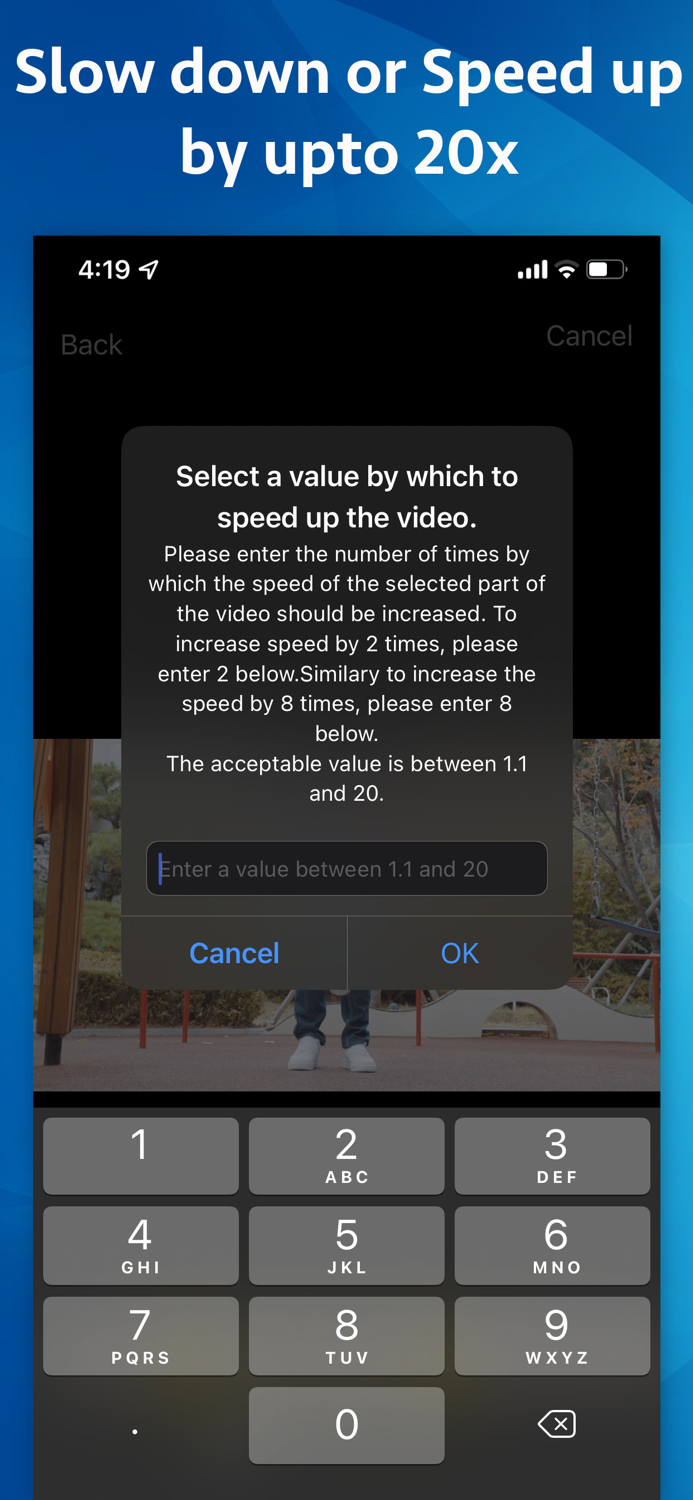 Video slow and fast speed Ramp