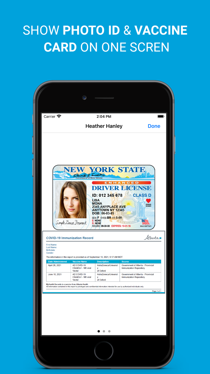 VacPass Vaccine Passport Card