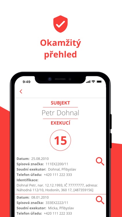 Vyhledávání Exekucí