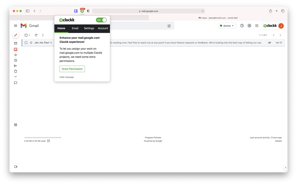 #2. Clockk Extension (macOS) 由: Clockk.com Inc.