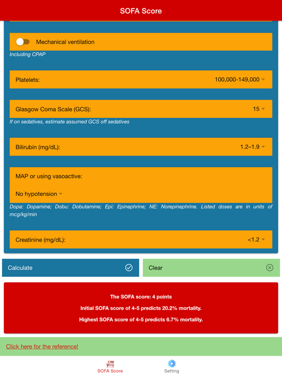 Screenshot #4 pour Calculateur de Score SOFA