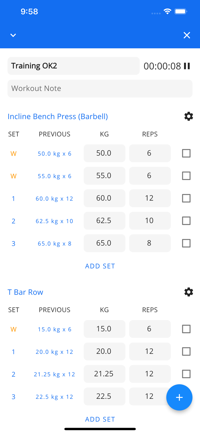 GymTime Workout Tracker