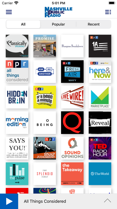 The Nashville Public Radio App Screenshot