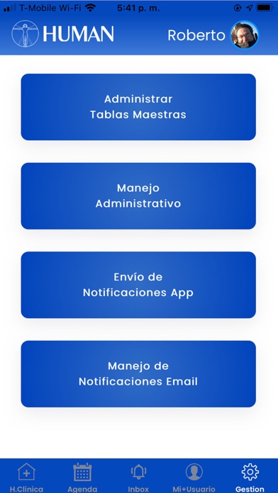 Human Salud Historia Clínica Screenshot