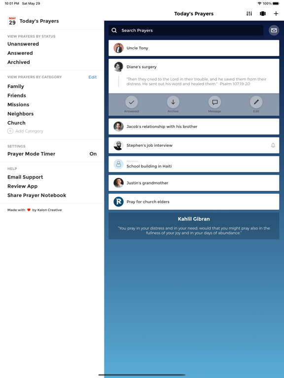Prayer Notebook iPad app afbeelding 1