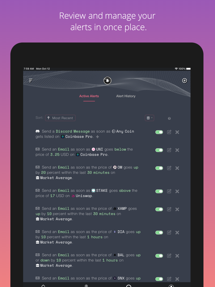 Cryptocurrency Alerting