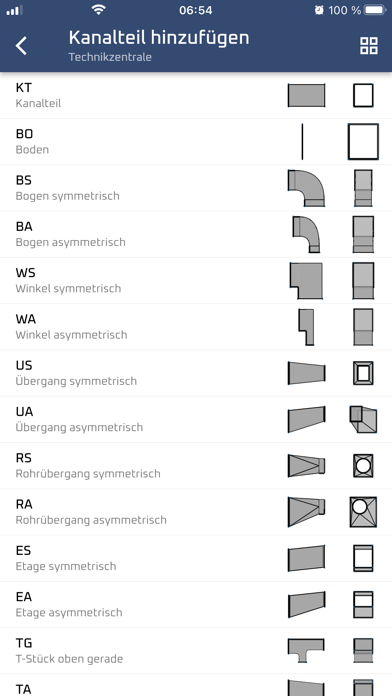 Digitales Lüftungsaufmaß Screenshot