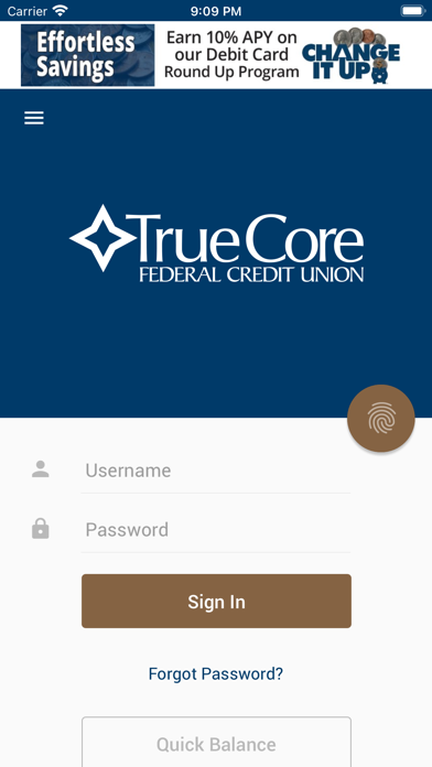 TrueCore FCU Mobile Banking Screenshot