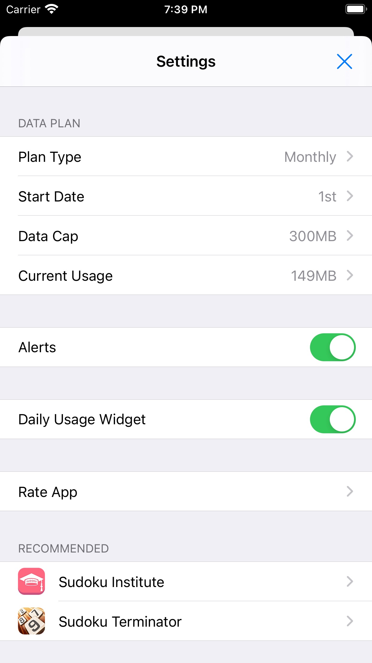 Screenshot do app Data Widget - 3g/4g/5g data