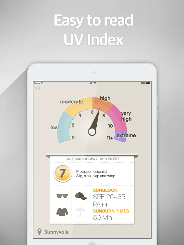 App screenshot for UVmeter - Check UV Index