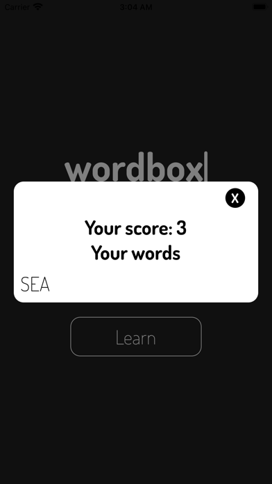 wordbox vocabulary game Screenshot