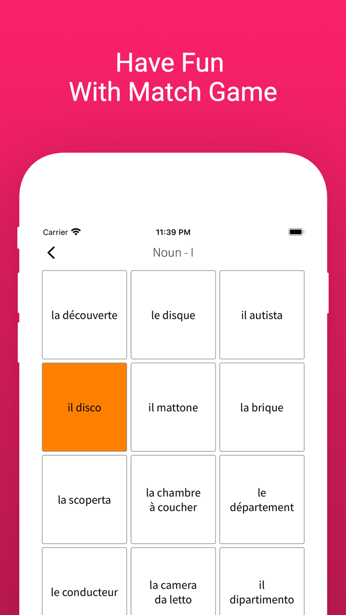 Practice Italian French Words