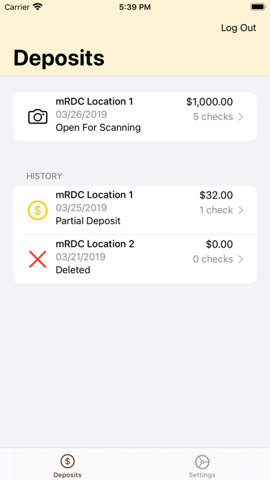 MCB Business Remote Deposit Screenshot