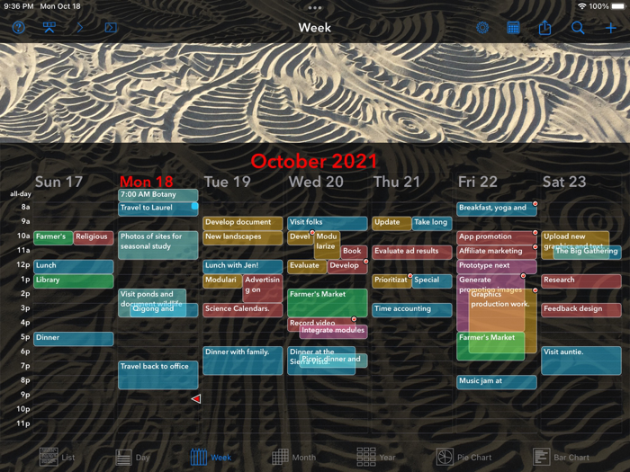 Perspectiva Calendars Charts
