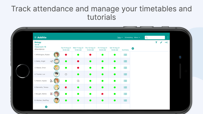 Additio App Teacher gradebook