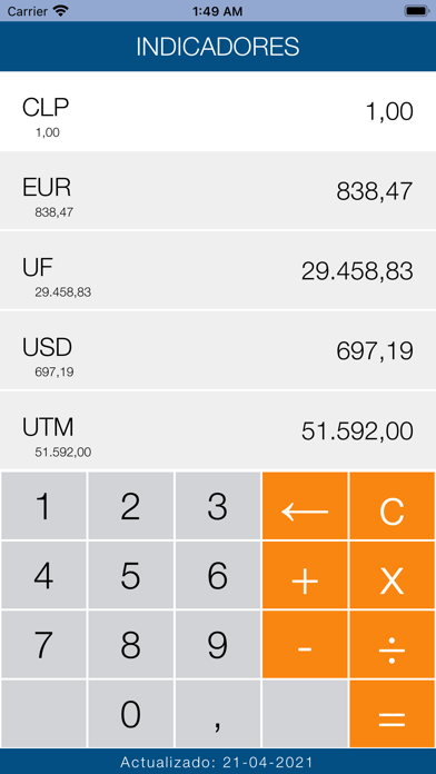 Indicadores Screenshot