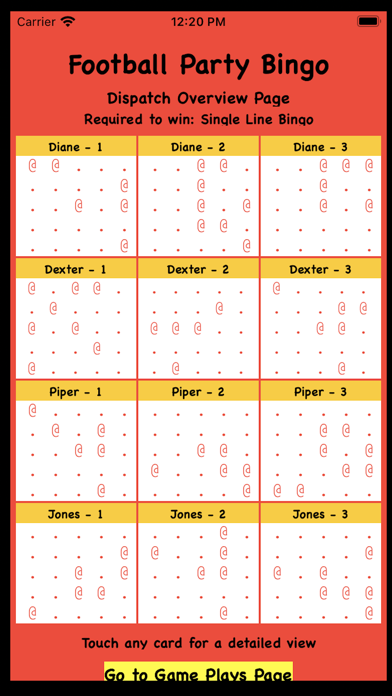 Football Party Bingo Screenshot