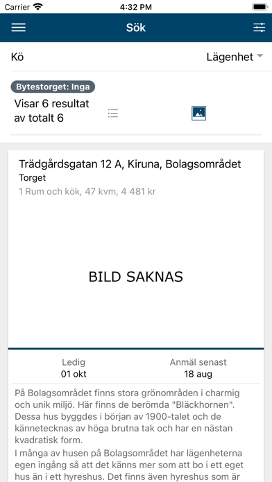 LKAB Bostadsapp Screenshot