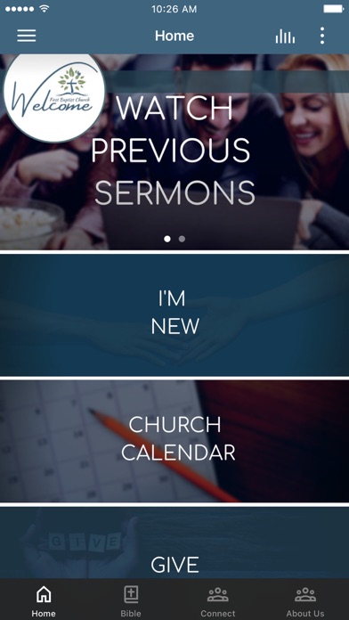 First Baptist Church Welcome Screenshot