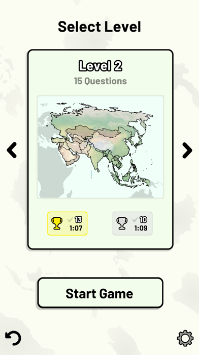 Countries of Asia Quiz Screenshot