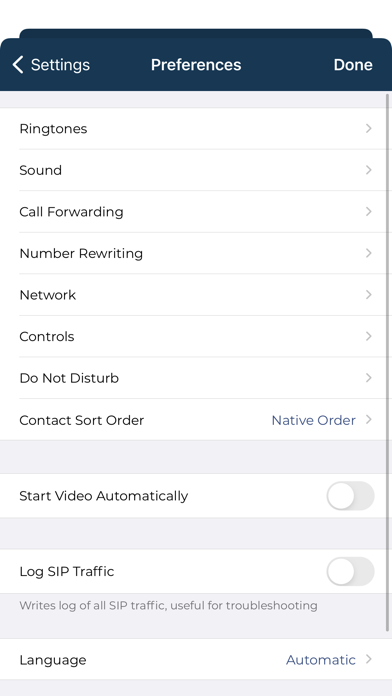 Recordia Telephone Service Screenshot