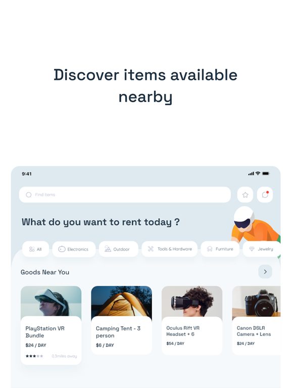 Rentr App iPad screenshot 2 - Shopping app