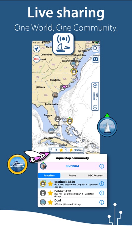 Aqua Map: Marine & Lake charts