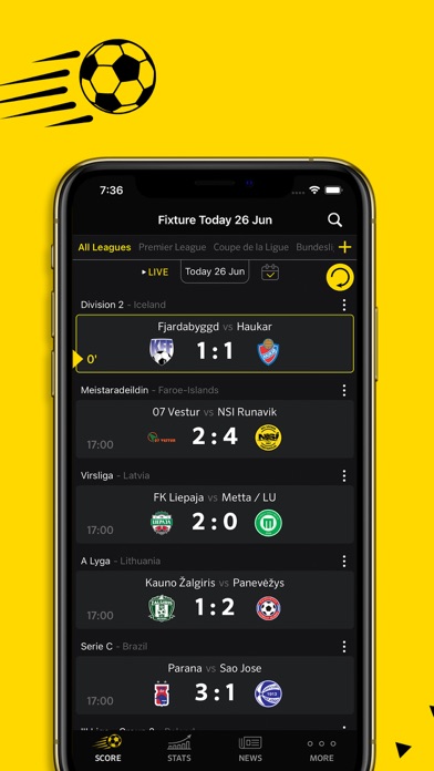 Live Score Football Scores Screenshot