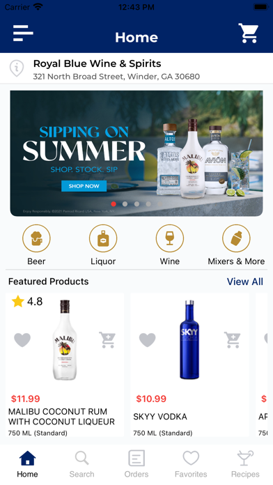 Royal Blue Wine & Spirits Screenshot