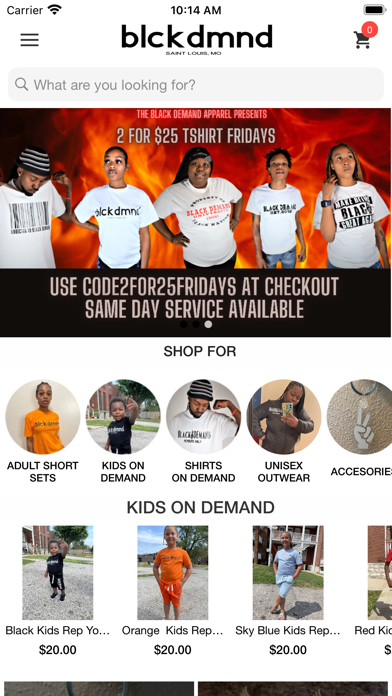 The Black Demand Apparel LLC. Screenshot