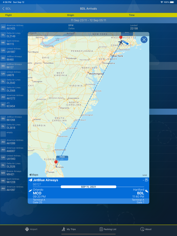 Screenshot #6 pour Hartford Airport Info + Radar