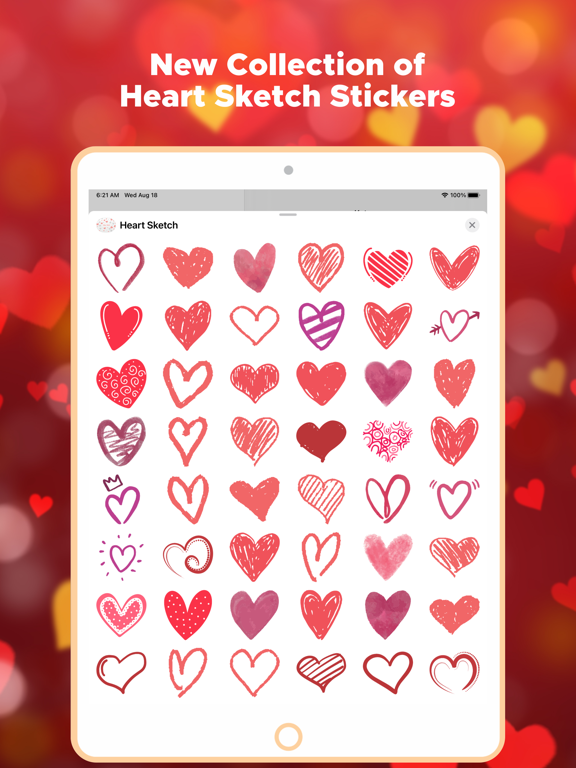 Screenshot #5 pour Heart Sketch Emojis