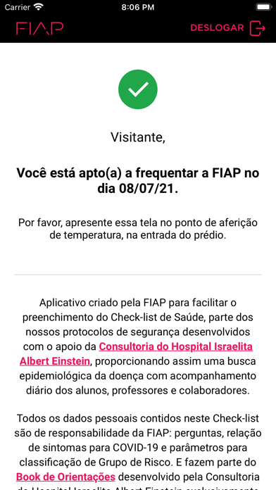 FIAP - Checklist de Saúde Screenshot